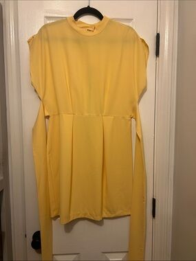Women's Tie-Sash Yellow Mini dress Closet London